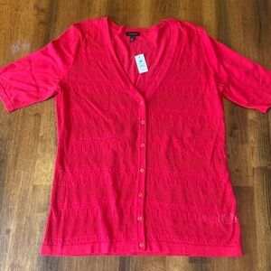 Talbots Red Button-Down Shirt